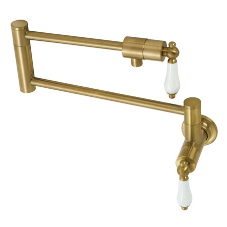 Kingston Brass KS4107PL Wall Mount Pot Filler, Brushed Brass KS4107PL
